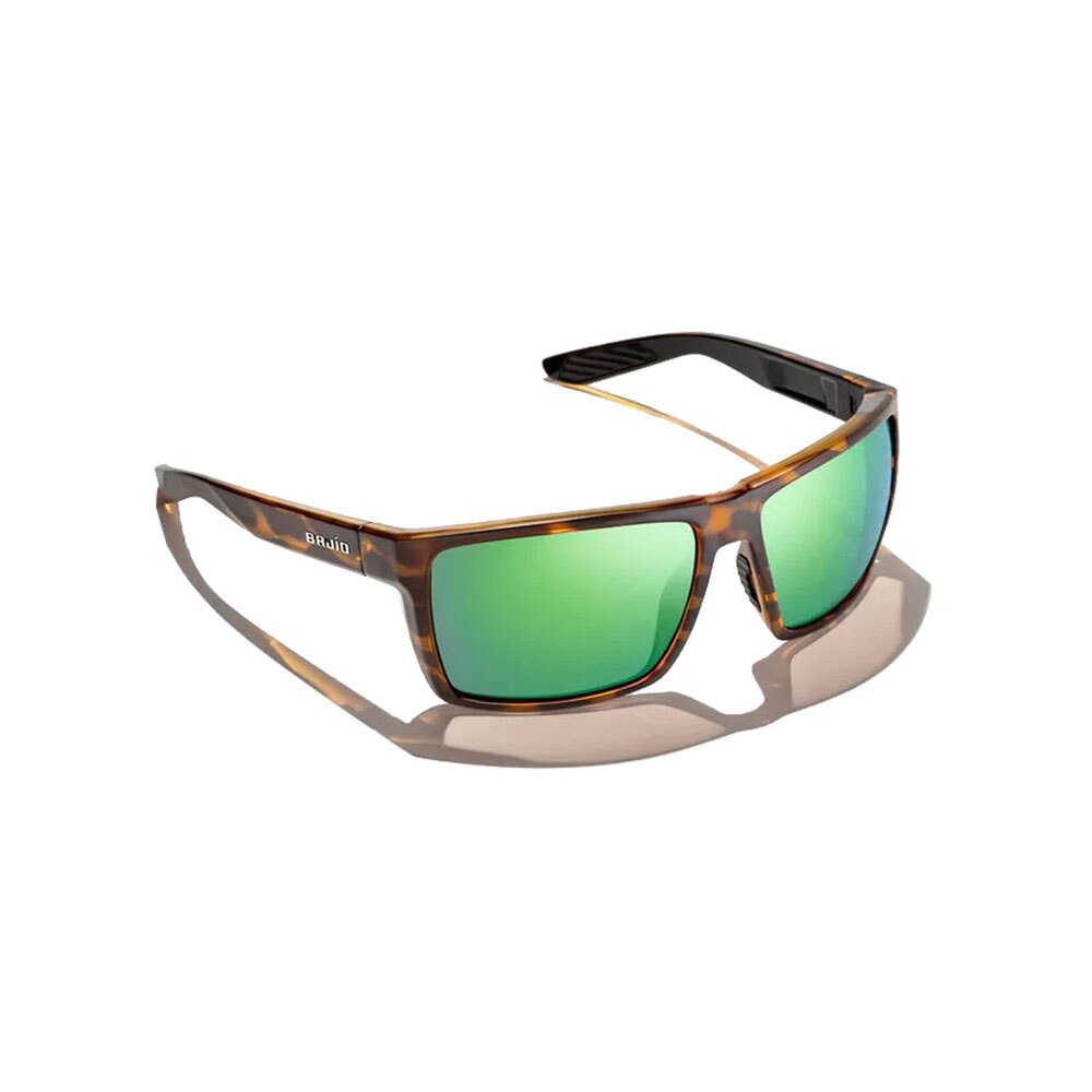 Bajio Stiltsville Sunglasses Polarized in Brown Tort Gloss with Green Mirror Glass